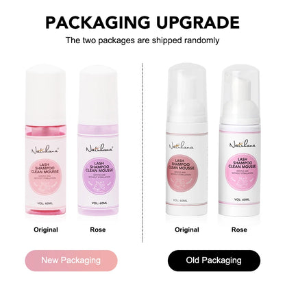 Natuhana 60ml Eyelash Extension Shampoo Mousse – Lash Cleaning Foam for False Eyelashes, Gentle & Non-Irritating Makeup Tool