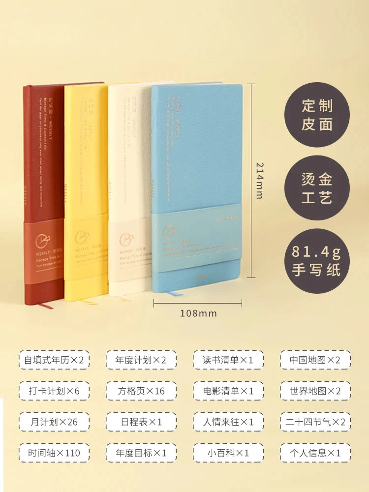 Kinbor Weekly Planner Notebook – Undated Daily & Monthly Agenda Journa