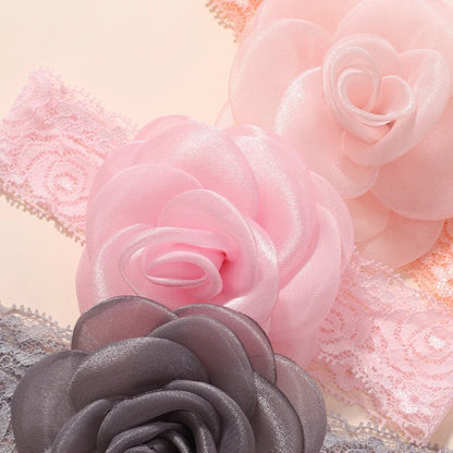 1Pc Baby Nylon Headscarf – Handmade Flower Headband for Newborn Girls, Toddler Elastic Hair Turban