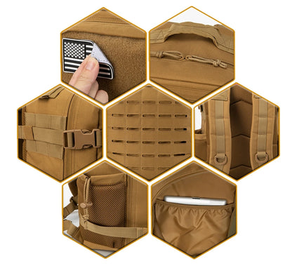 25L Tactical Backpack – Outdoor MOLLE Rucksack for Fitness, Hiking & EDC