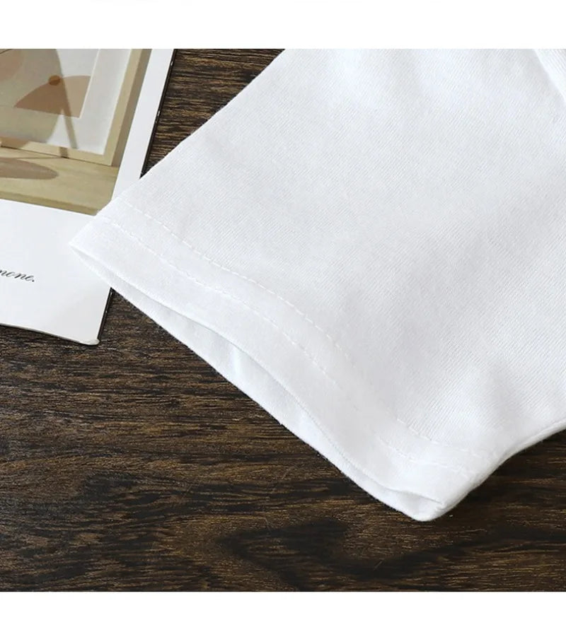 2-10Y Children’s Pure Cotton Short Sleeve Pullover T-Shirt – Baby Boys & Girls Summer Tops